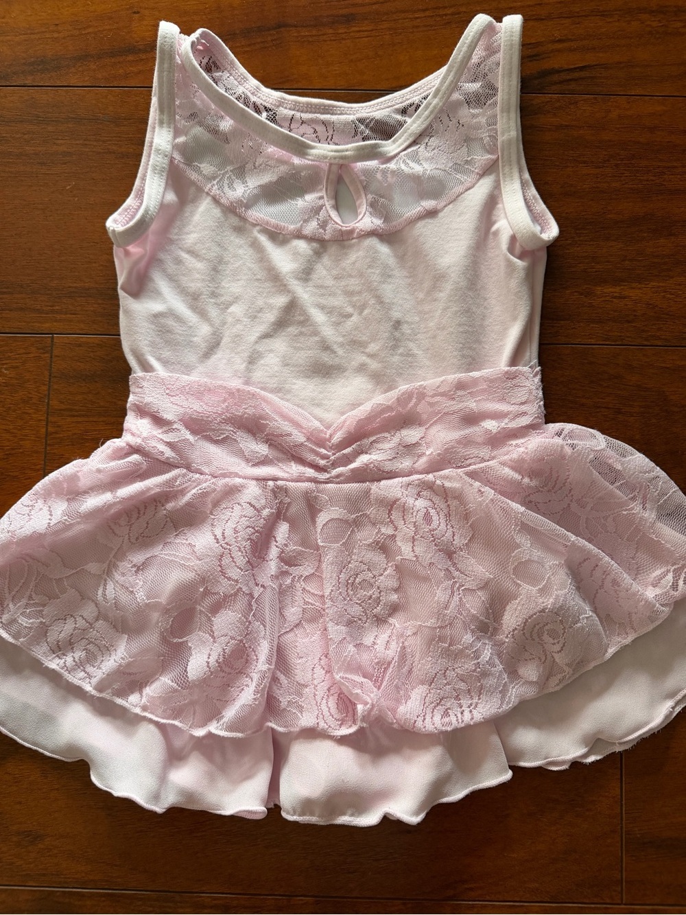 Girls' Lace Yoke Tank Chemise - Light Pink Size 2-4 - Picture 5 of 10
